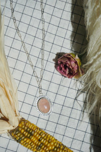 Band of Venus Necklace // Rose Quartz + Paperclip Chain