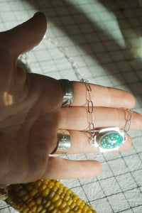 Four Directions Necklace // Kingman Turquoise + Paperclip Chain