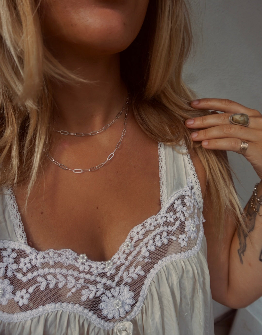 ‘Paperclip Chain Necklace — Halibou Layering Collection // Sterling Silver