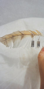 ‘Angel Number Tag Charmer Latchback Earrings // Sterling Silver