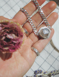 The Mini Abundance Necklace // Sterling Silver + Natural Faceted Smokey Quartz