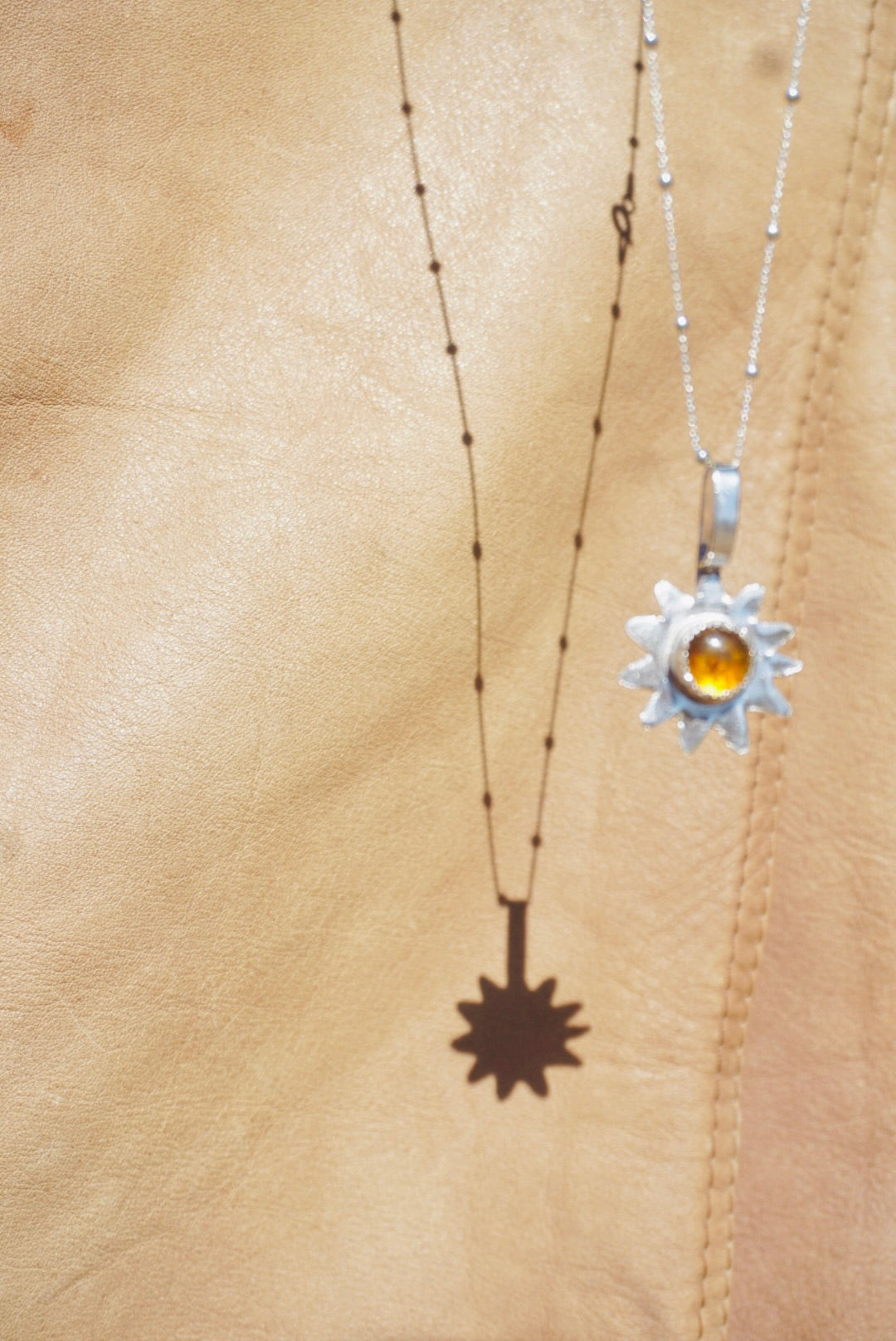 Sun Keepers Talisman Necklace #1 //  Amber Stone