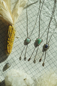 Sterling + Stone Minimal Bolo Necklace // Faceted Rose Cut Sapphire