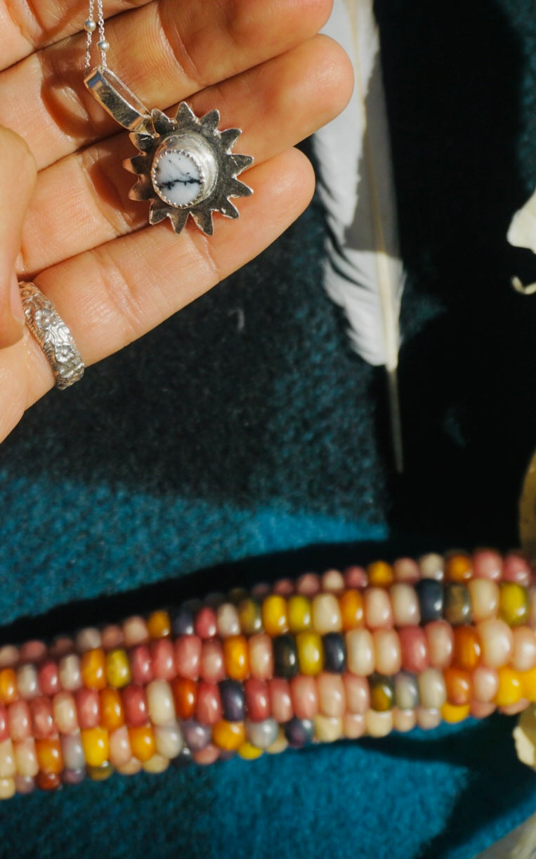 Sun Keepers Talisman Necklace #4 //  White Buffalo Turquoise