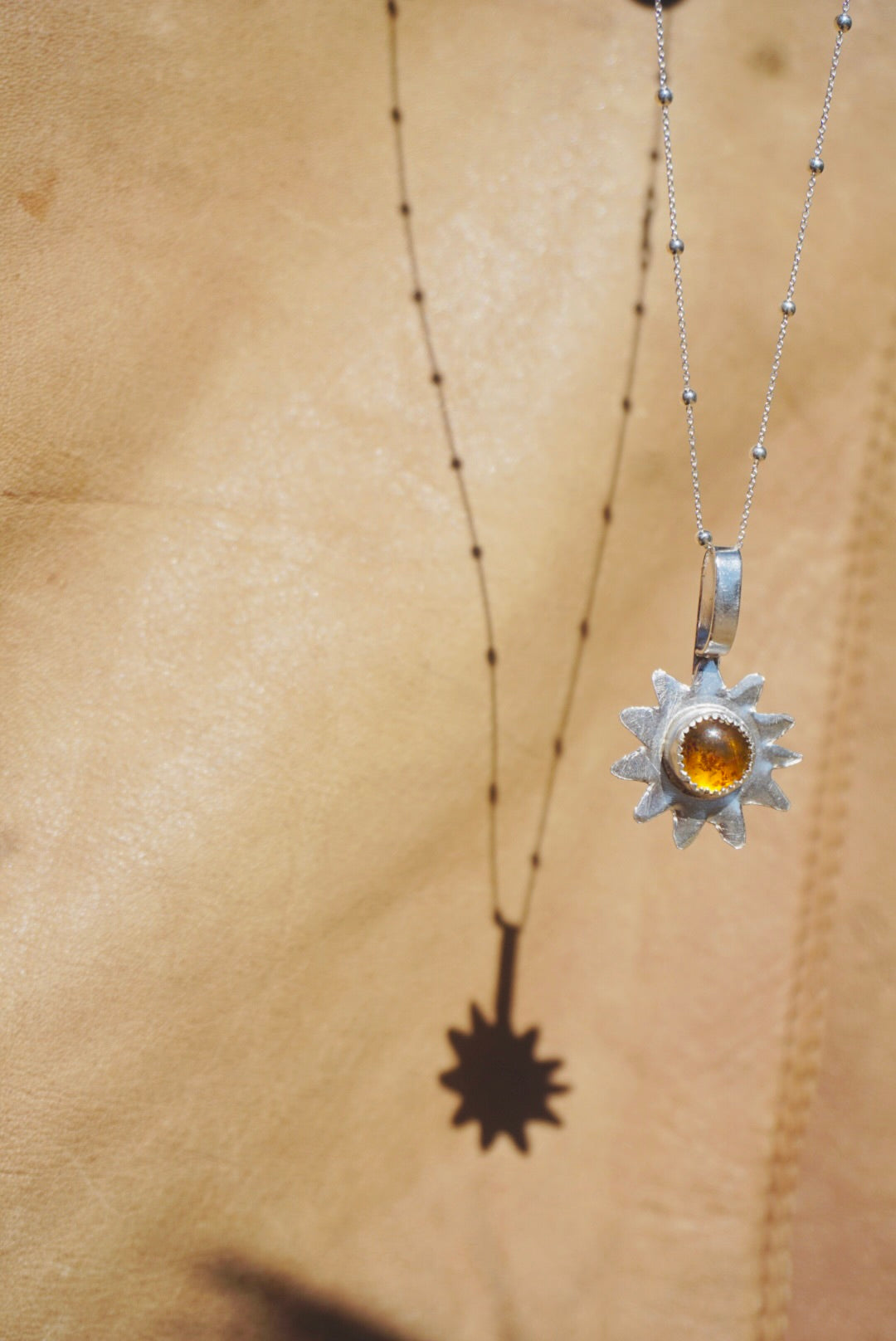 Sun Keepers Talisman Necklace #1 //  Amber Stone