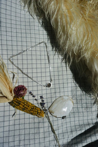 The Mini Abundance Necklace // Sterling Silver + Natural Faceted Smokey Quartz