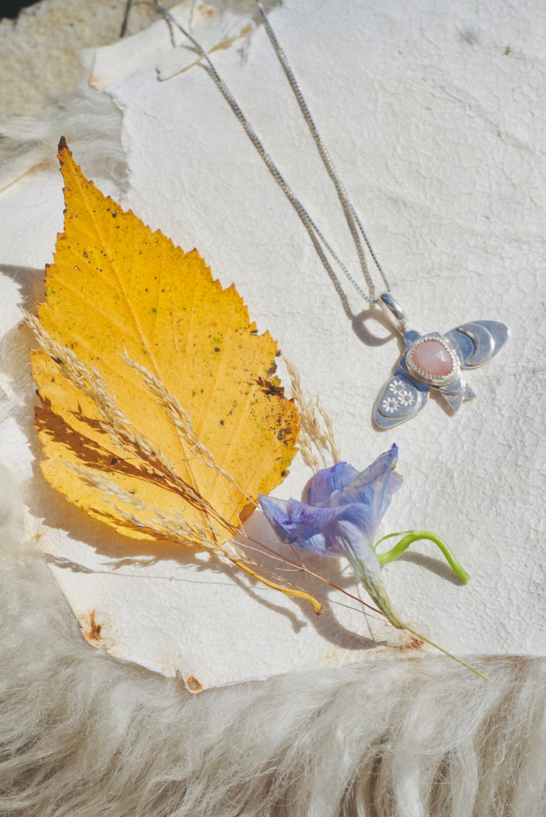 Wild Bird “Pink Skies” Necklace #53 // Faceted Freeform Peruvian Pink Opal