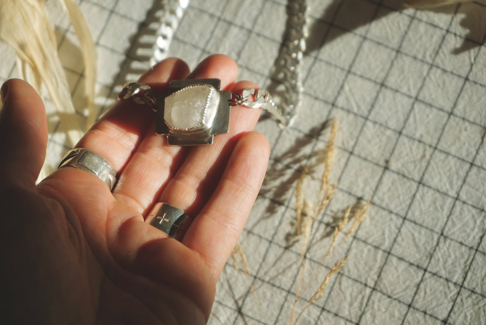 The Abundance Necklace ft. Four Directions, #13 // Sterling Silver + Freeform Faceted Pink Topaz