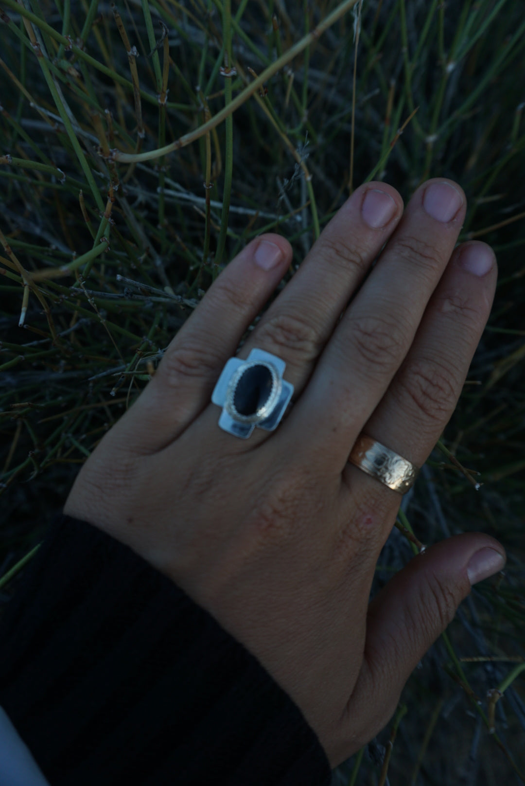 Four Directions Ring #1 SIZE 6 // Sterling + Onyx