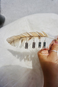 ‘Angel Number Tag Charmer Latchback Earrings // Sterling Silver