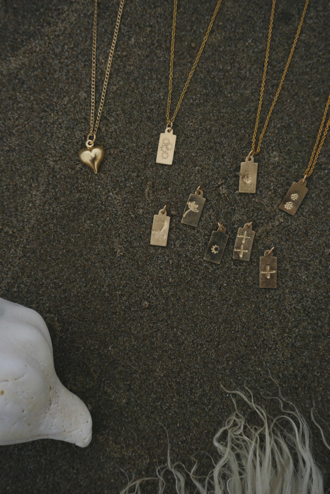 Halibou Tag Charmer Necklaces // Sterling Silver + 14k Goldfill