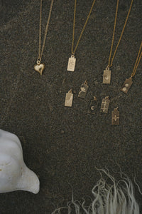 Halibou Tag Charmer Necklaces // Sterling Silver + 14k Goldfill