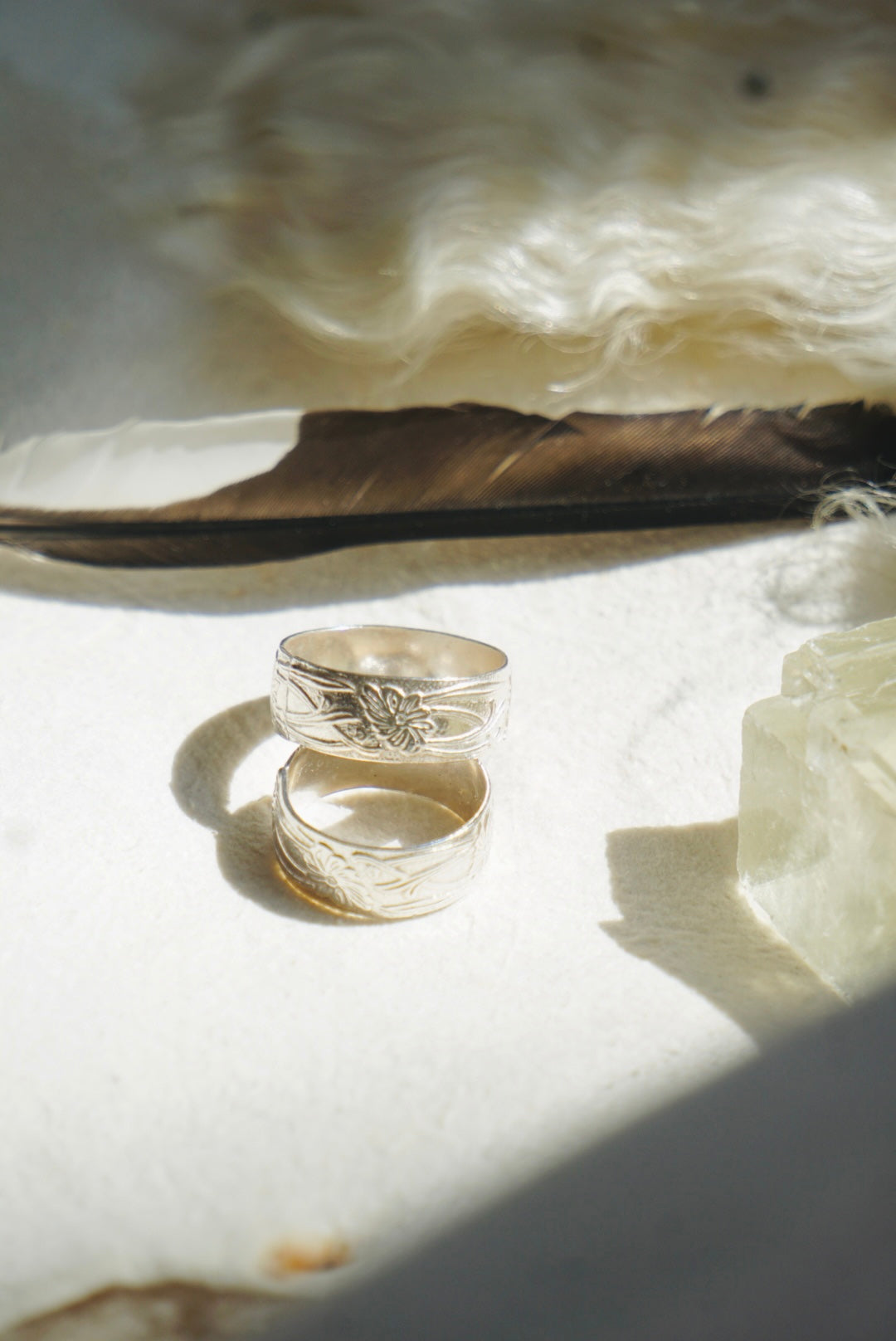 ‘Stacker Band #5 —  Palma Flower Sterling Silver Band