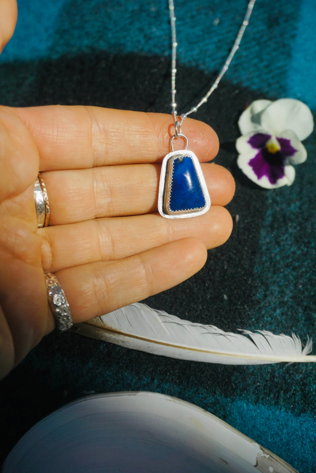 Silver Lining Necklace #3 // Lapis Lazuli Stone