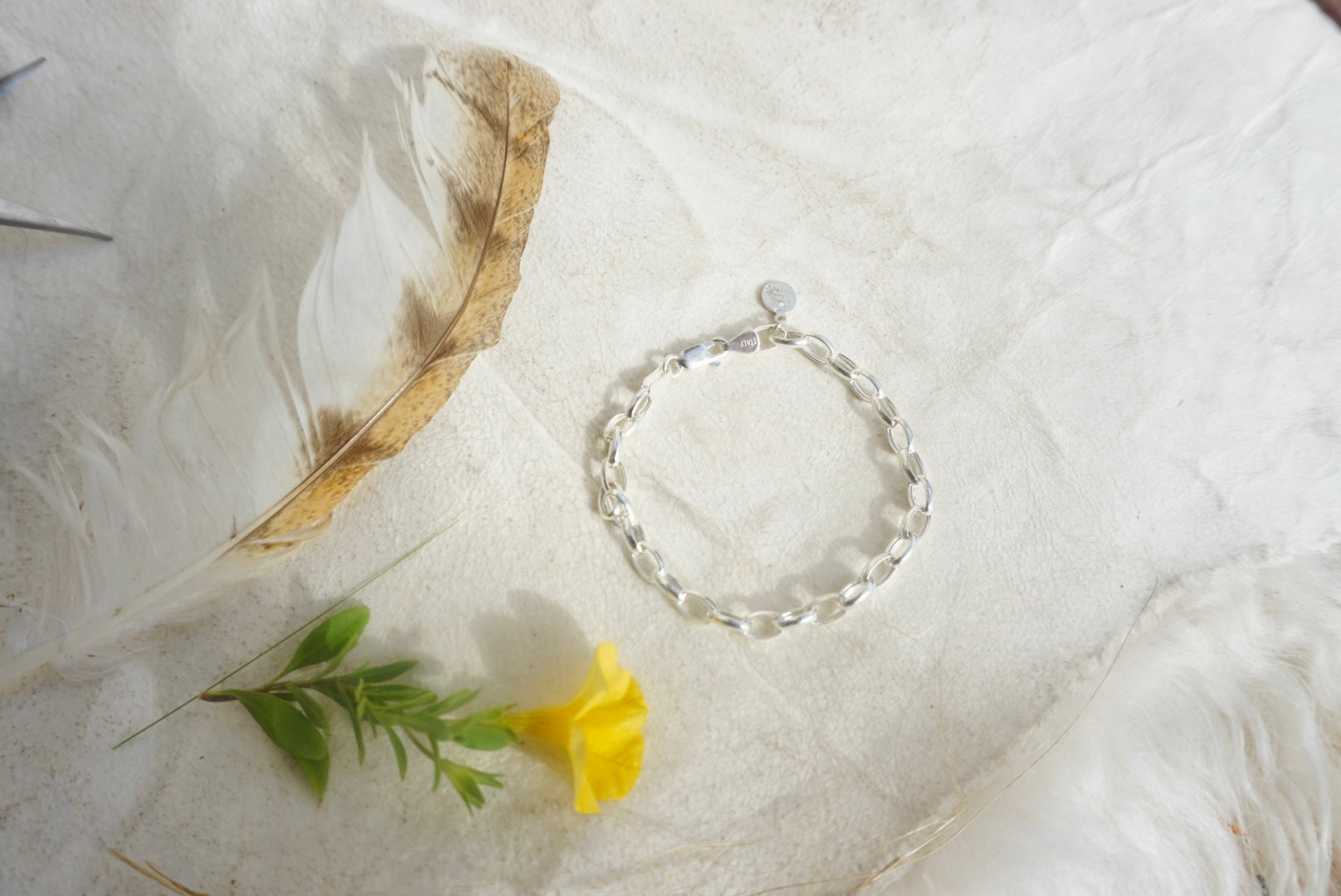 Silver Lining Oval Cable Link Bracelet // Sterling Silver