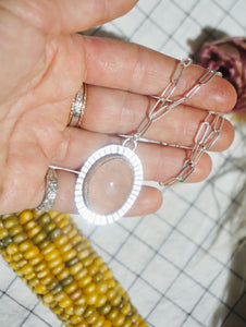 Band of Venus Necklace // Rose Quartz + Paperclip Chain