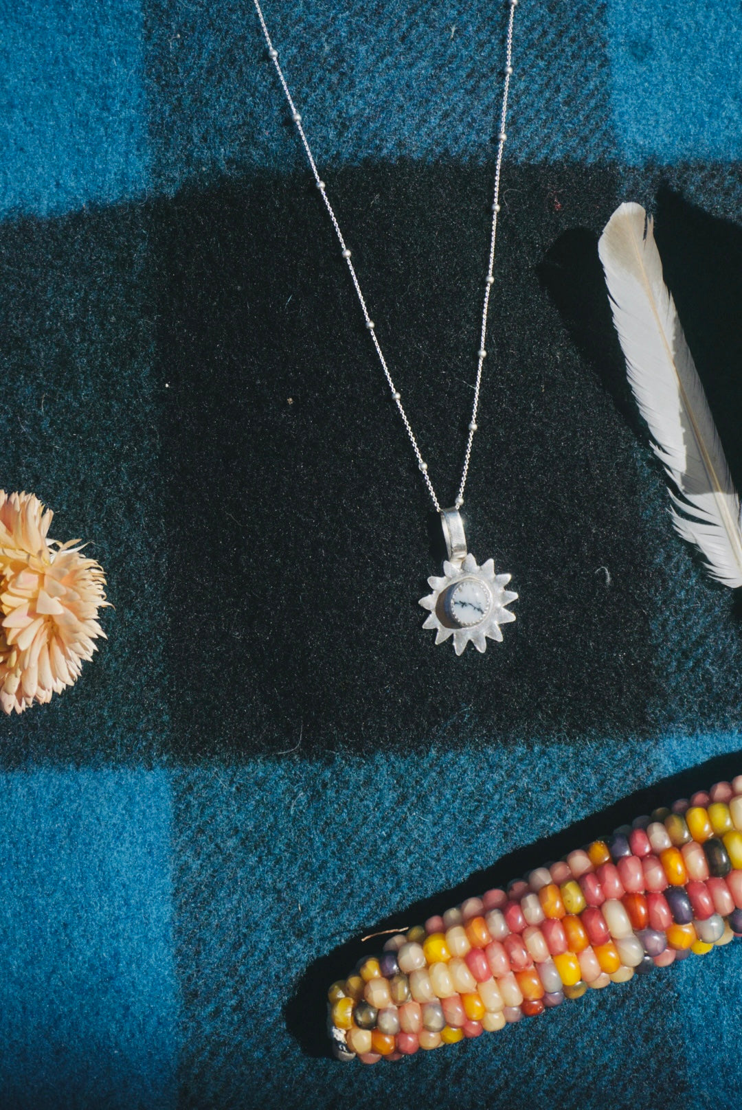 Sun Keepers Talisman Necklace #4 //  White Buffalo Turquoise