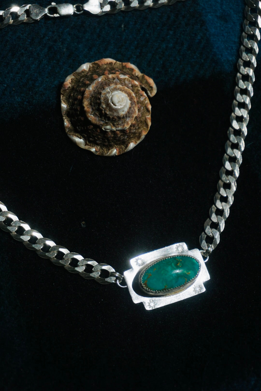The Abundance Necklace ft. Four Directions Helios // Sterling Silver + Pilot Mountain Turquoise