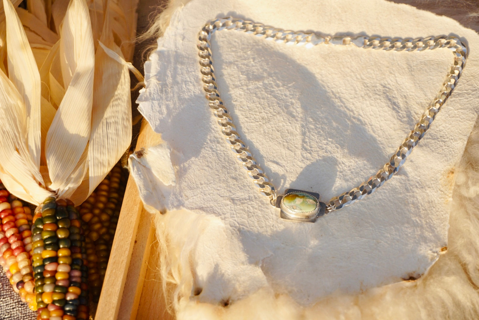 The Abundance Necklace ft. Four Directions, #11 // Sterling Silver + Palomino Turquoise