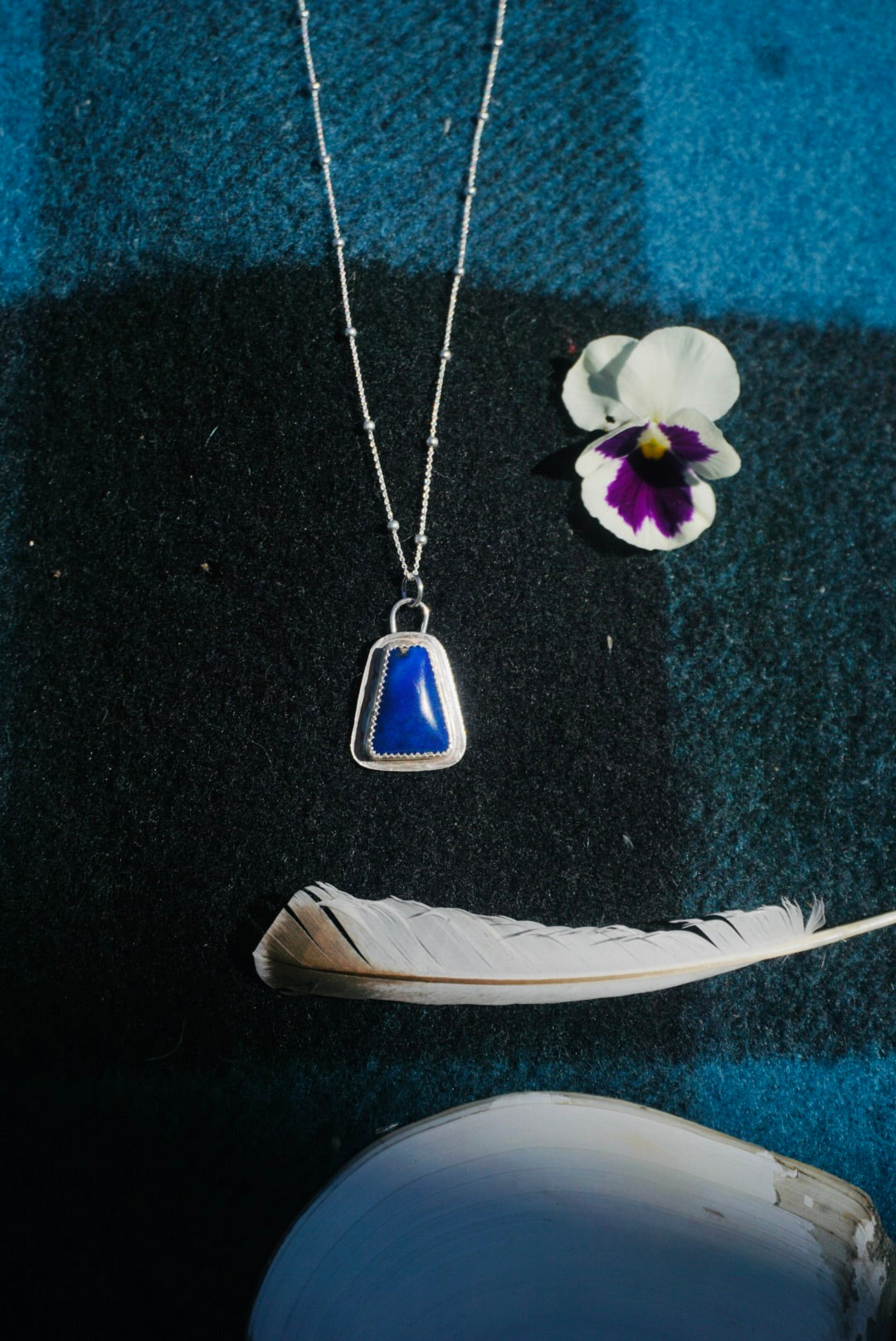 Silver Lining Necklace #3 // Lapis Lazuli Stone