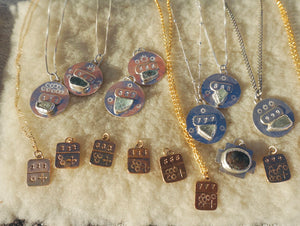 ‘555 Silver Moon + Helios Angel #’s Necklace II // Freeform Aquamarine