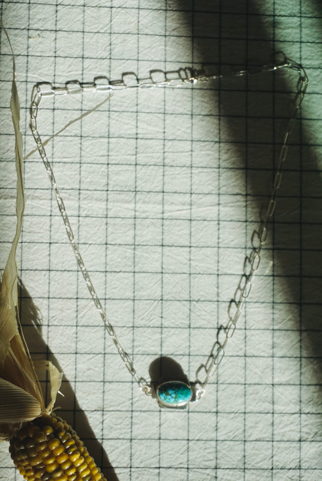 Four Directions Necklace // Kingman Turquoise + Paperclip Chain