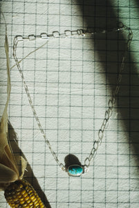 Four Directions Necklace // Kingman Turquoise + Paperclip Chain