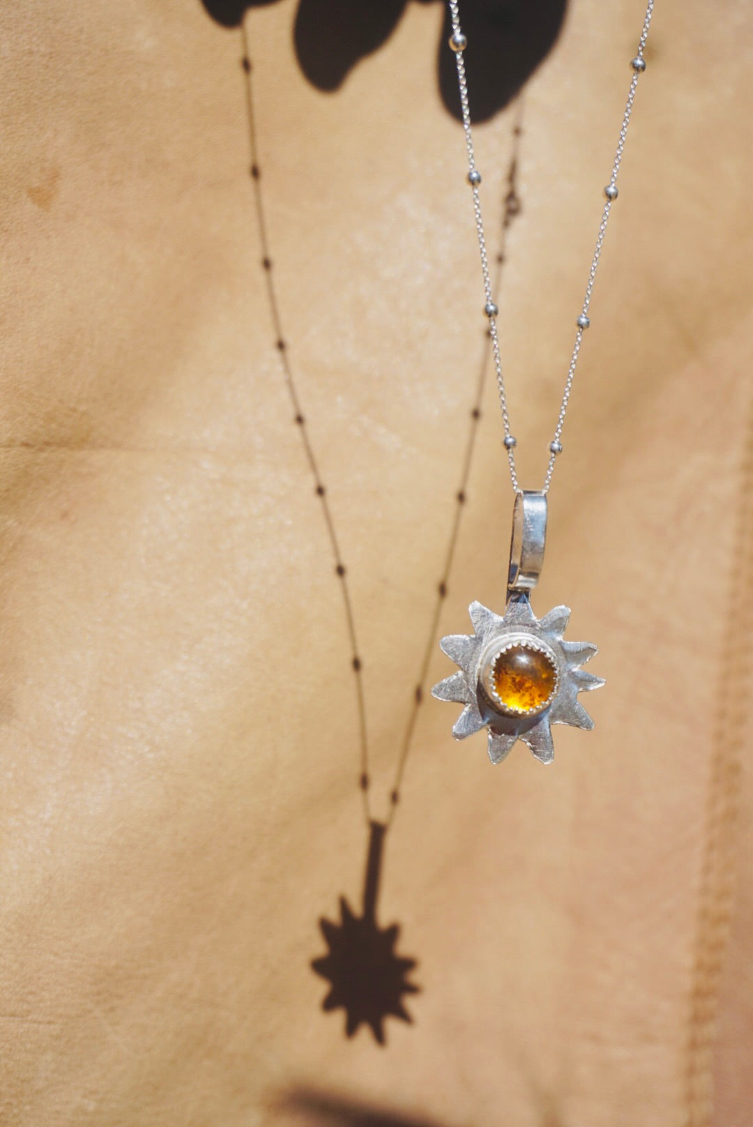 Sun Keepers Talisman Necklace #1 //  Amber Stone