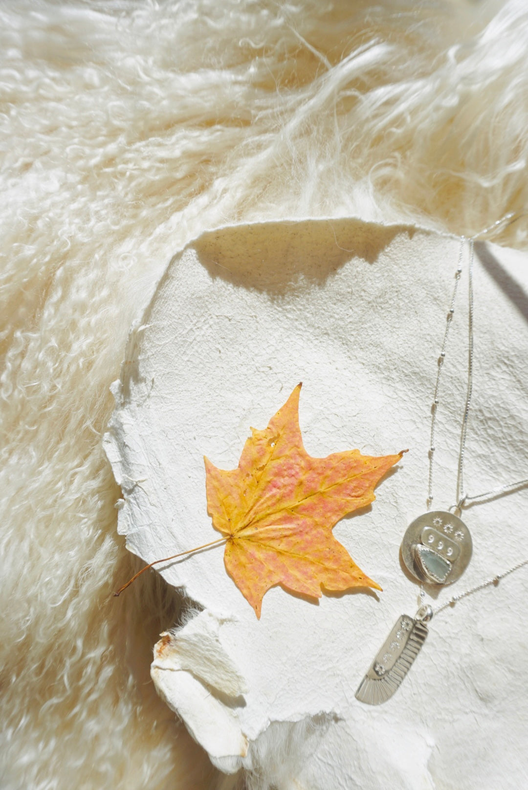 The Guides Necklace #7 — Angel + Birds Wing #7 // Sterling Silver