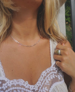 ‘Paperclip Chain Necklace — Halibou Layering Collection // Sterling Silver