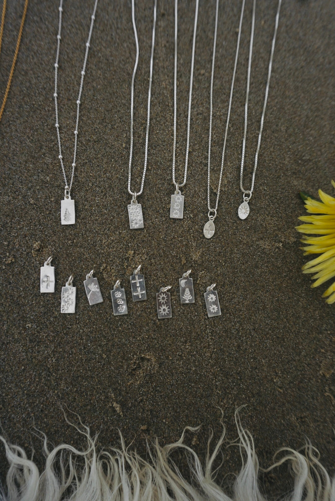 Halibou Tag Charmer Necklaces // Sterling Silver + 14k Goldfill