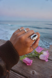 ‘Stacker Band #2 — Meadow Floral Sterling Silver Band