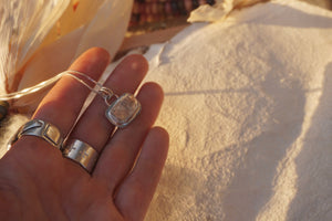 Silver Lining Necklace  // freeform faceted pink topaz