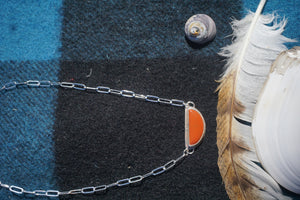 Red Sky At Night Necklace // Red Jasper + Paperclip Chain