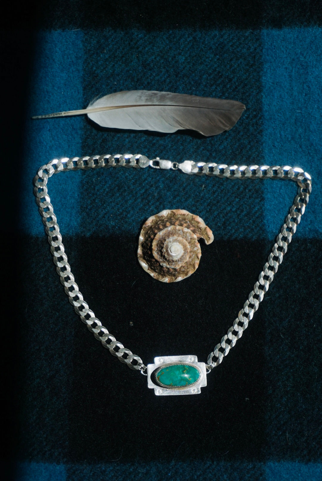 The Abundance Necklace ft. Four Directions Helios // Sterling Silver + Pilot Mountain Turquoise