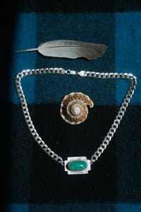The Abundance Necklace ft. Four Directions Helios // Sterling Silver + Pilot Mountain Turquoise