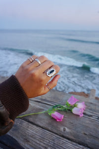 ‘Stacker Band #2 — Meadow Floral Sterling Silver Band