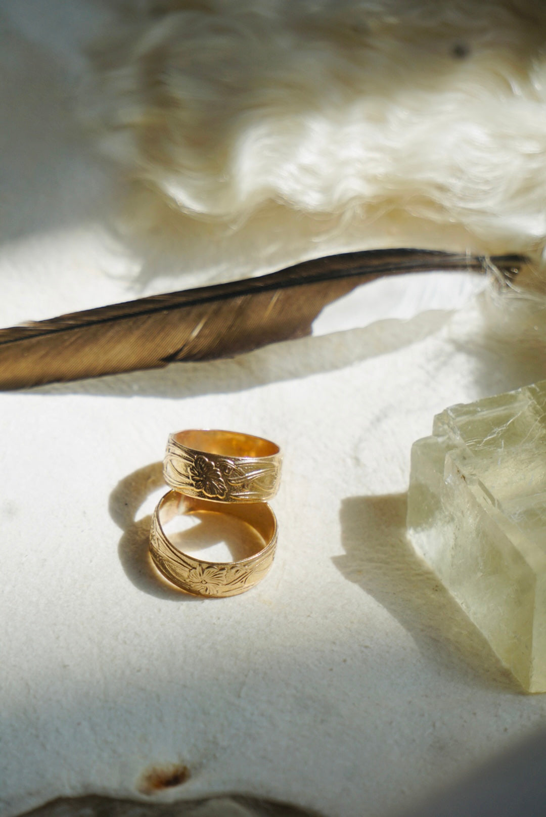 ‘Stacker Band #4 —  Palma Flower 14k Goldfill Band