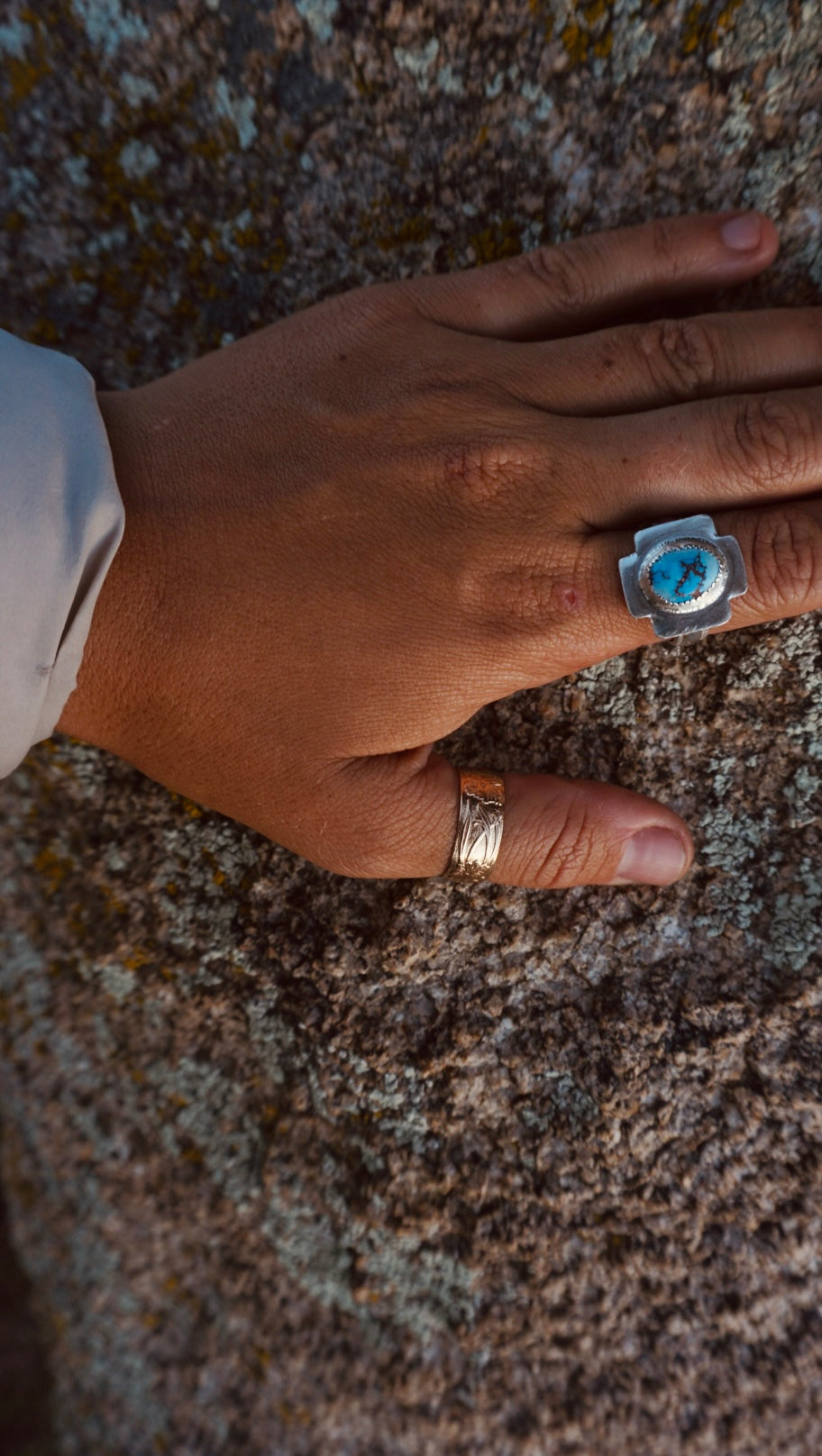 Four Directions Ring #2 SIZE 9 // Sterling + Lavender Turquoise