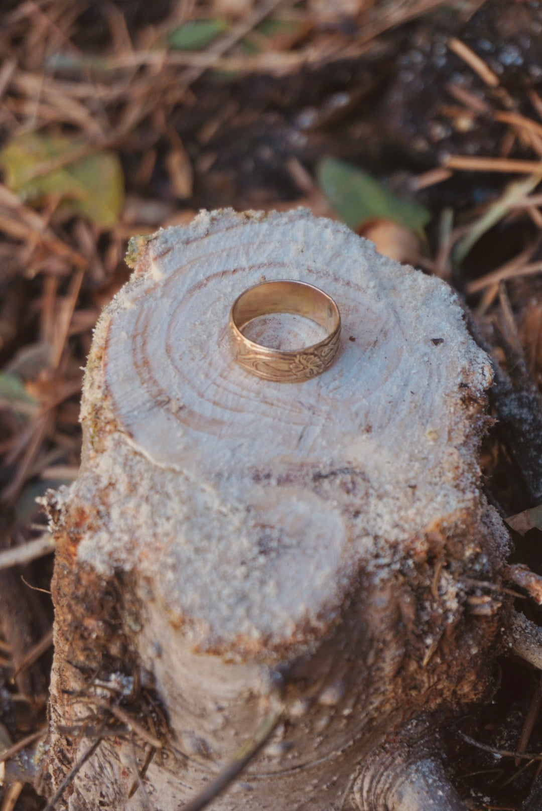 ‘Stacker Band #4 —  Palma Flower 14k Goldfill Band