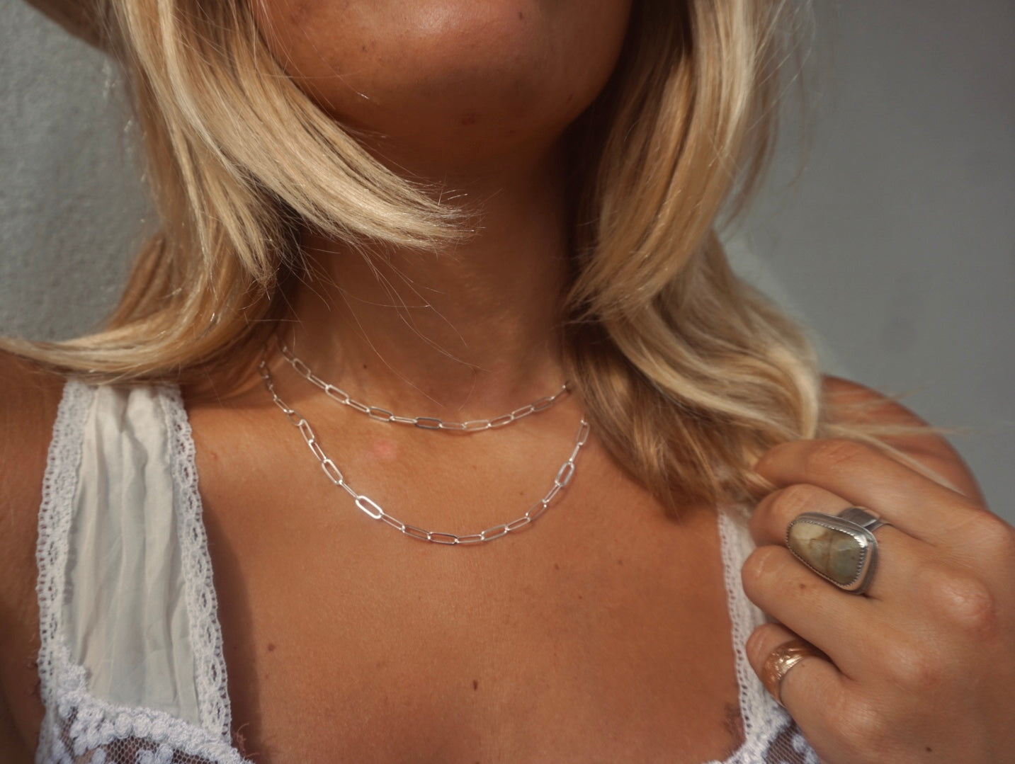 ‘Paperclip Chain Necklace — Halibou Layering Collection // Sterling Silver