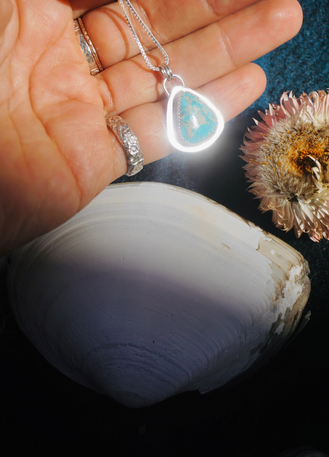 Silver Lining Necklace #4 // Kingman Turquoise