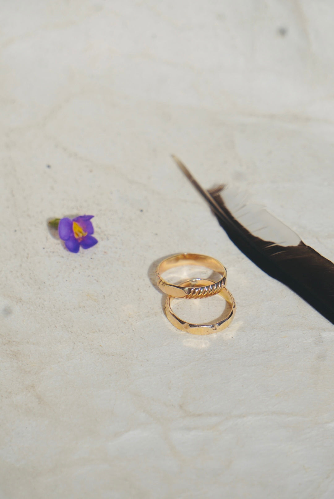 ‘Stacker Band #8 — 14k Goldfill Hammered Pillar Ring