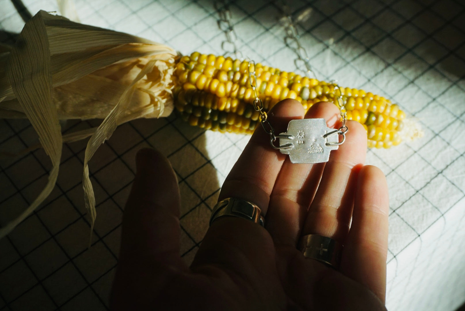 Four Directions Necklace // Kingman Turquoise + Paperclip Chain