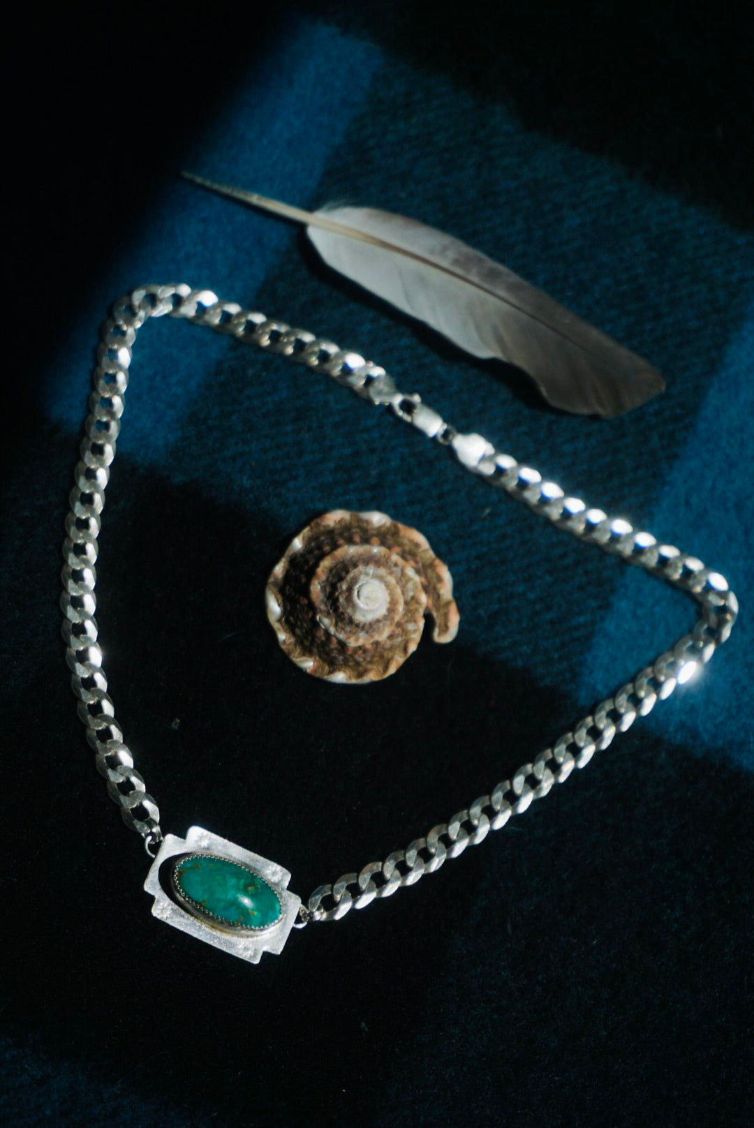 The Abundance Necklace ft. Four Directions Helios // Sterling Silver + Pilot Mountain Turquoise