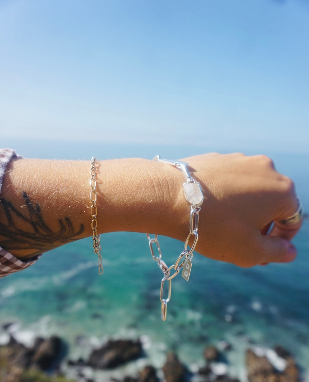 Guides Bracelet #3 // Pink Topaz + Sterling Silver