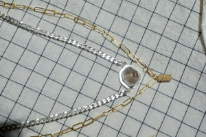 The Mini Abundance Necklace // Sterling Silver + Natural Faceted Smokey Quartz
