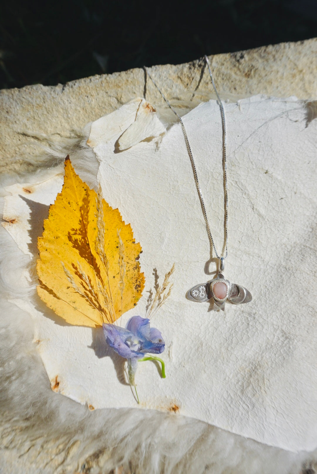 Wild Bird “Pink Skies” Necklace #53 // Faceted Freeform Peruvian Pink Opal