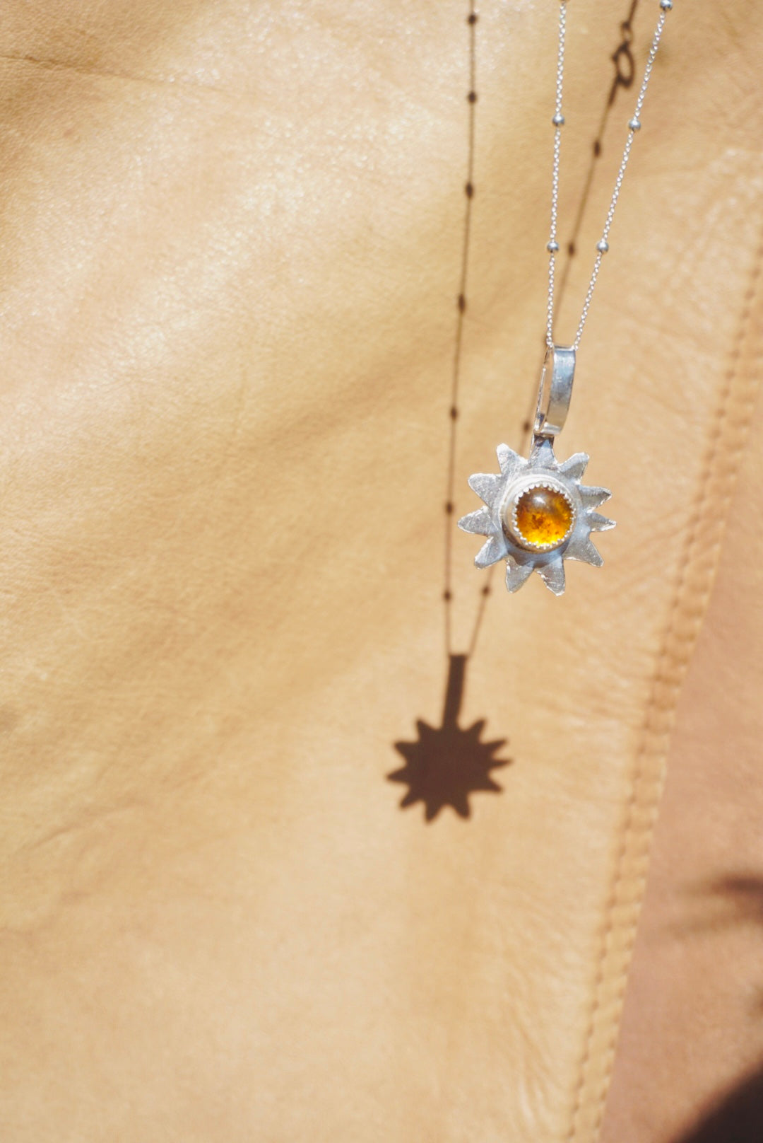 Sun Keepers Talisman Necklace #1 //  Amber Stone