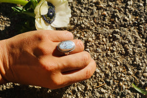 Mountain Band Ring size 5 // Lavender x Golden Hills Turquoise